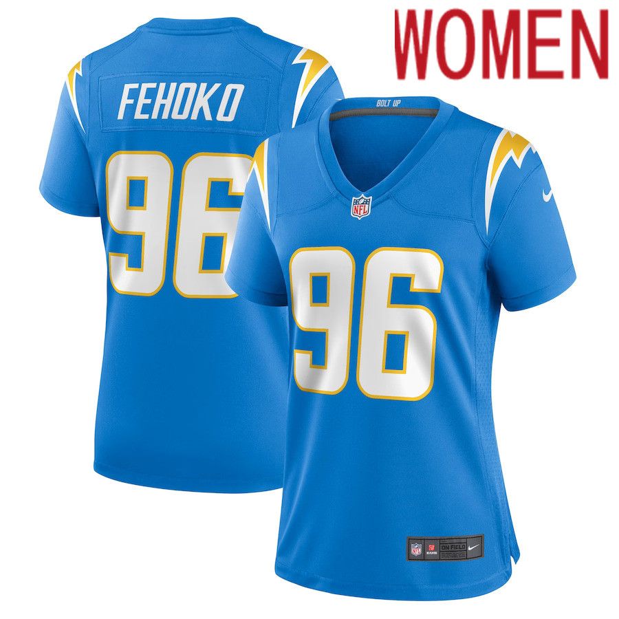 Women Los Angeles Chargers #96 Breiden Fehoko Nike Powder Blue Nike Game Player NFL Jersey